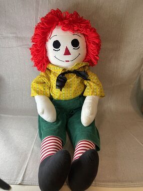 Raggedy Andy Doll 36” Yellow Corduroy  Pants Vintage Rag Doll